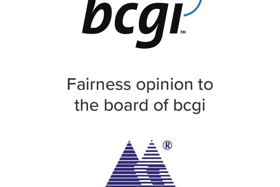 Mirus Capital Advisors provided a fairness opinion to the board of bcgi