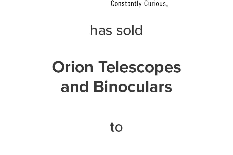 Imaginova has sold Orion Telescopes and Binoculars to Optronic Holding Corp.