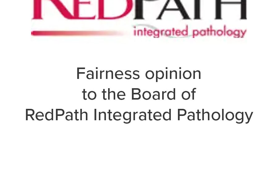 Mirus Capital Advisors provided a fairness opinion to the Board of RedPath Integrated Pathology