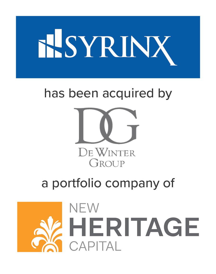 Syrinx acquired by De Winter Group, a portfolio company of New Heritage Capital | Mirus Capital Advisors | Top Middle Market Investment Bank