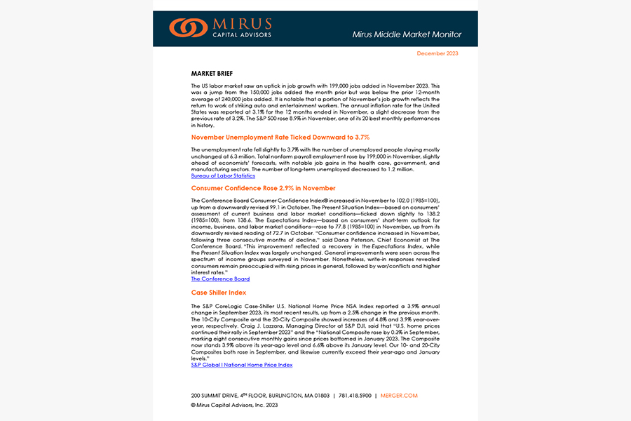 Mirus Capital Advisors | December 2023 Middle Market Monitor