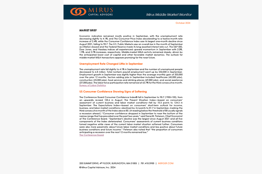 Mirus Capital Advisors | October 2024 Middle Market Monitor