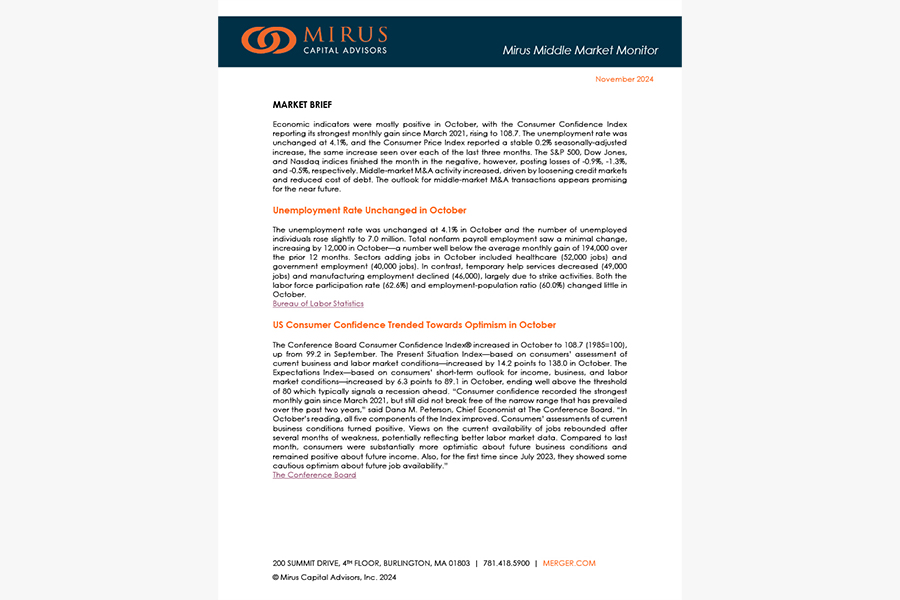 Mirus Capital Advisors | November 2024 Middle Market Monitor
