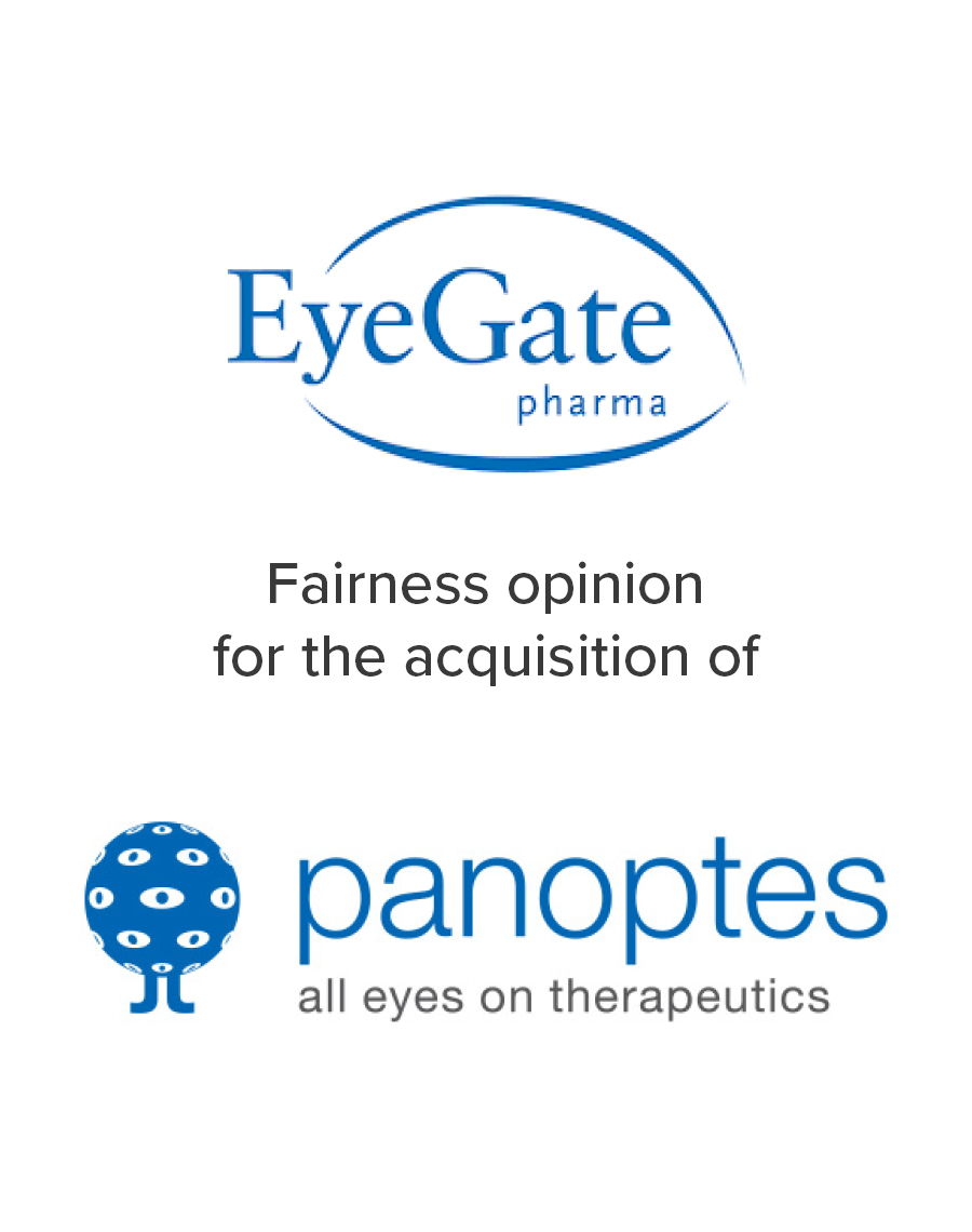 Mirus Capital Advisors provided a fairness opinion to EyeGate Pharma for the acquisition of Panoptes Pharma
