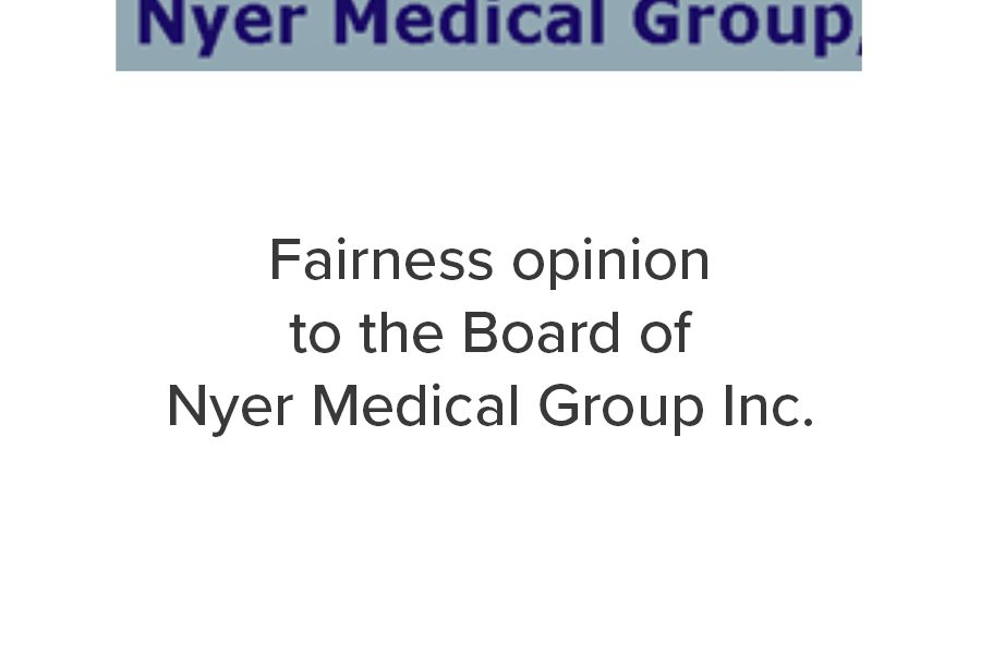 Mirus Capital Advisors provided a fairness opinion to the Board of Nyer Medical Group