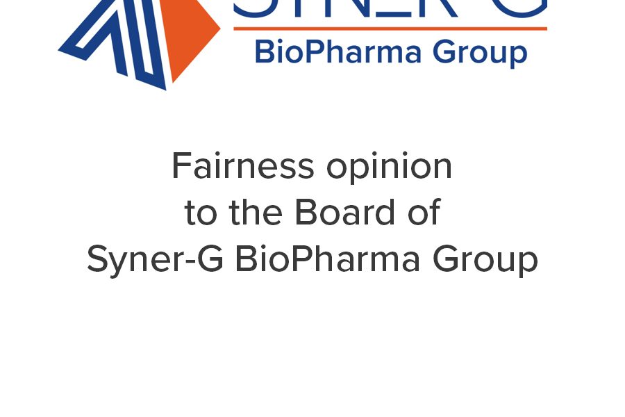 Mirus Capital Advisors provided a fairness opinion to the Board of Syner-G BioPharma Group